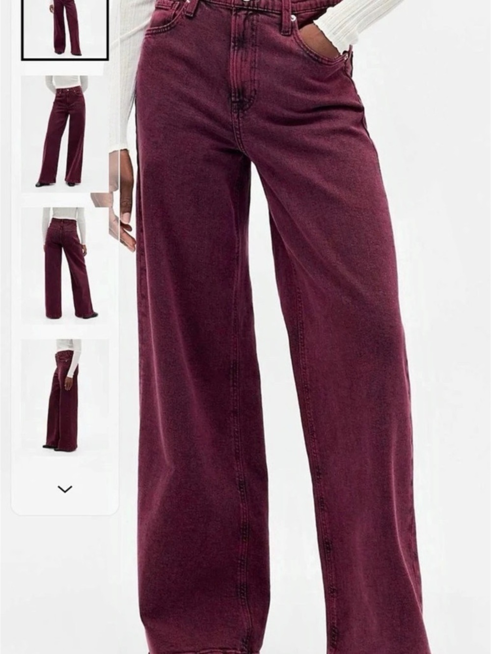 Gap High Rise Stride Wide-Leg Jeans Purple Waist 24